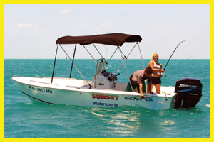 17' Center Console Boat Rental in Key West, Florida